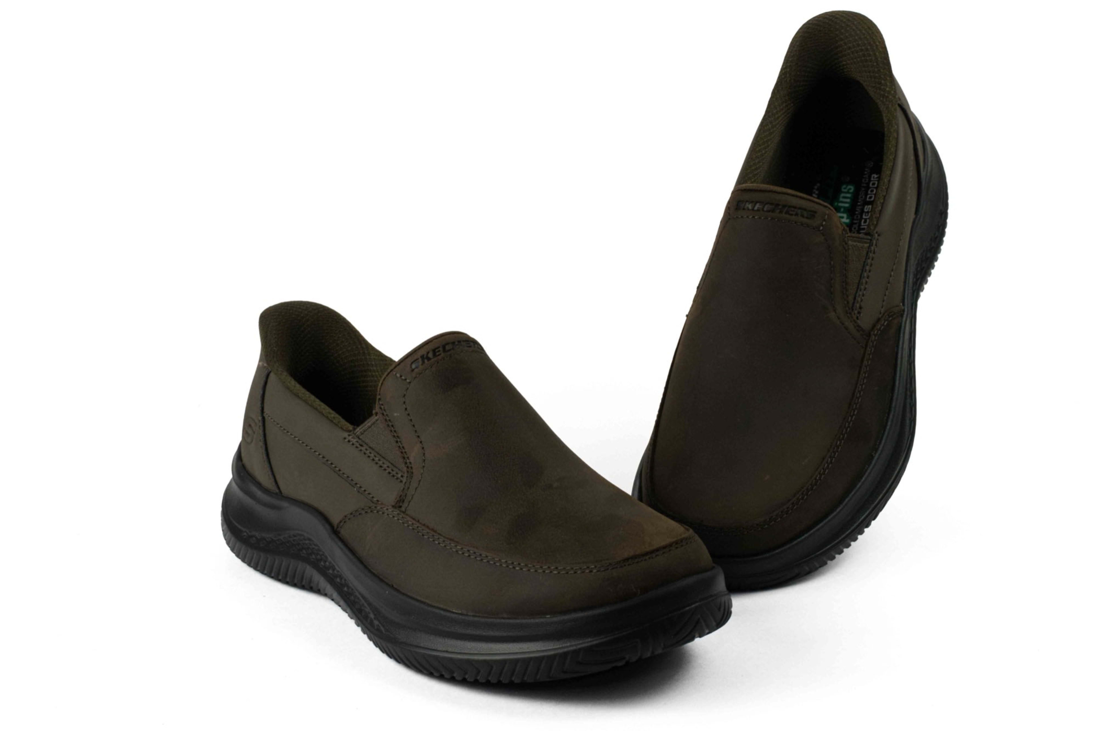 TENIS SKECHERS HOMBRE HASTING MOCASIN CAFE vista 6