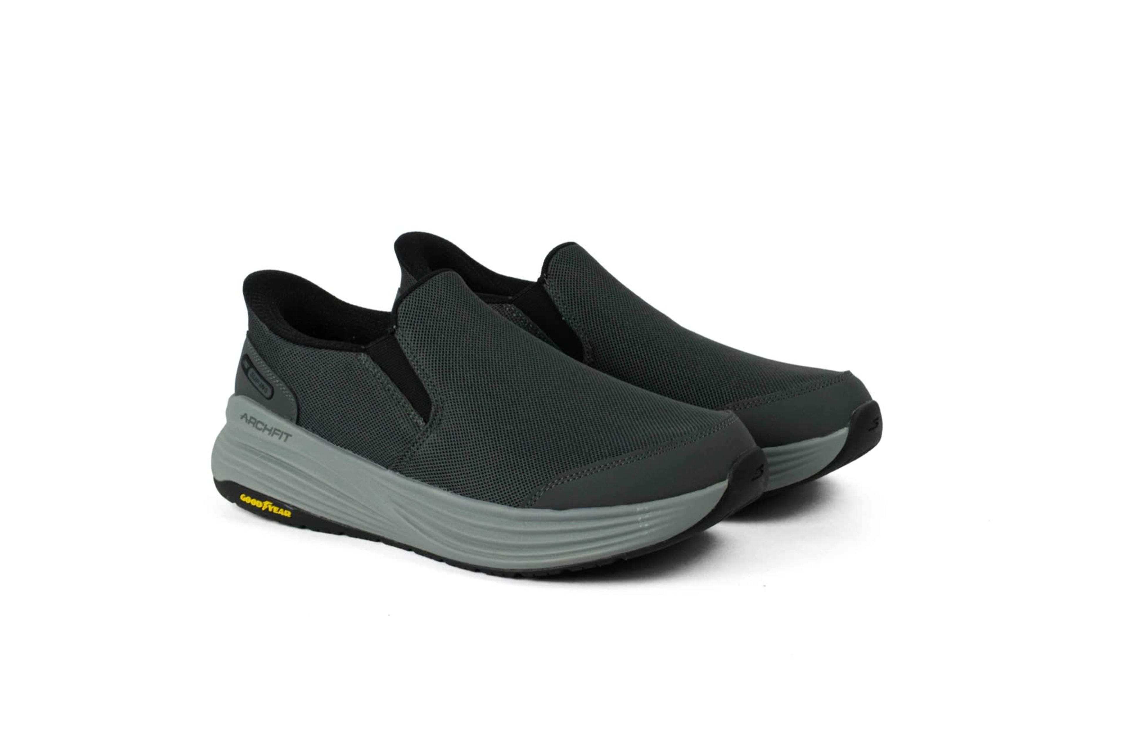 TENIS SKECHERS HOMBRE GO WALK SLIP INS GRIS OSCURO vista 1