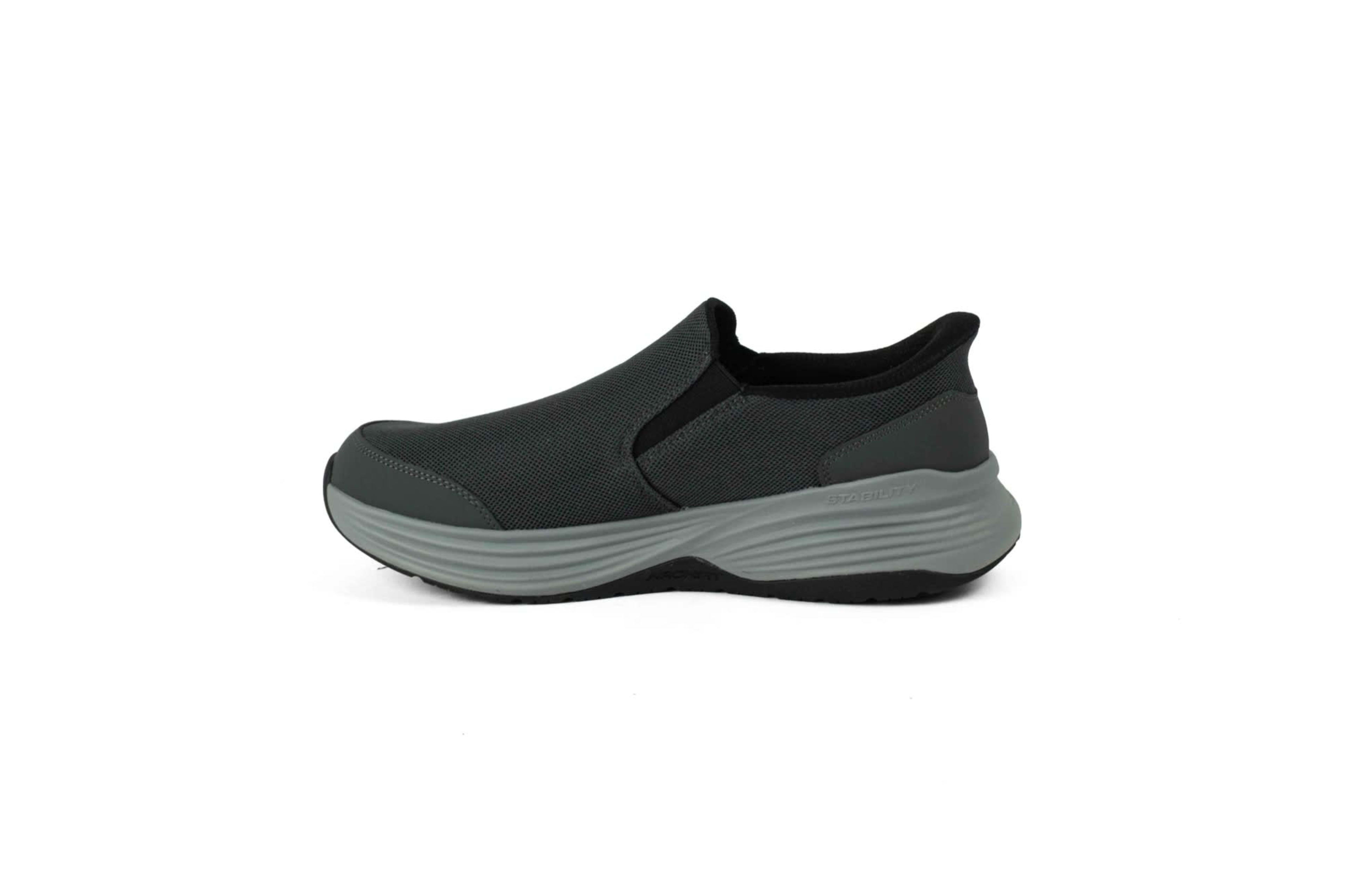 TENIS SKECHERS HOMBRE GO WALK SLIP INS GRIS OSCURO vista 3
