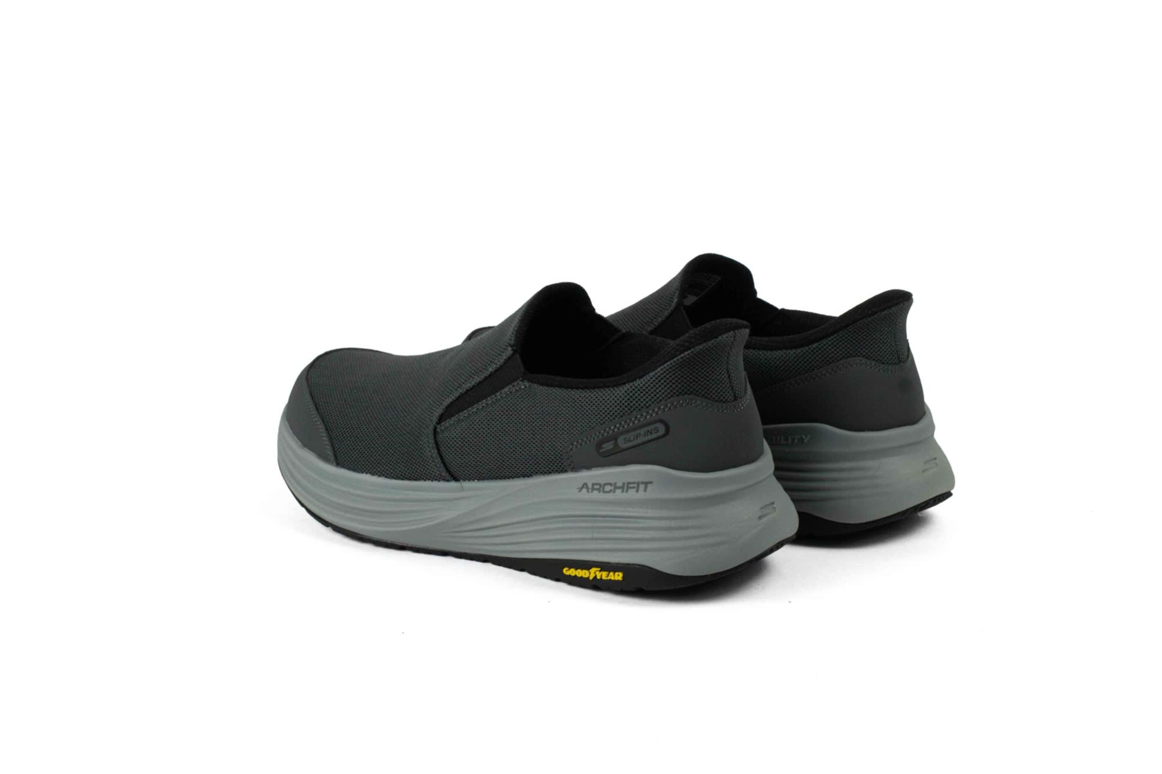 TENIS SKECHERS HOMBRE GO WALK SLIP INS GRIS OSCURO vista 4