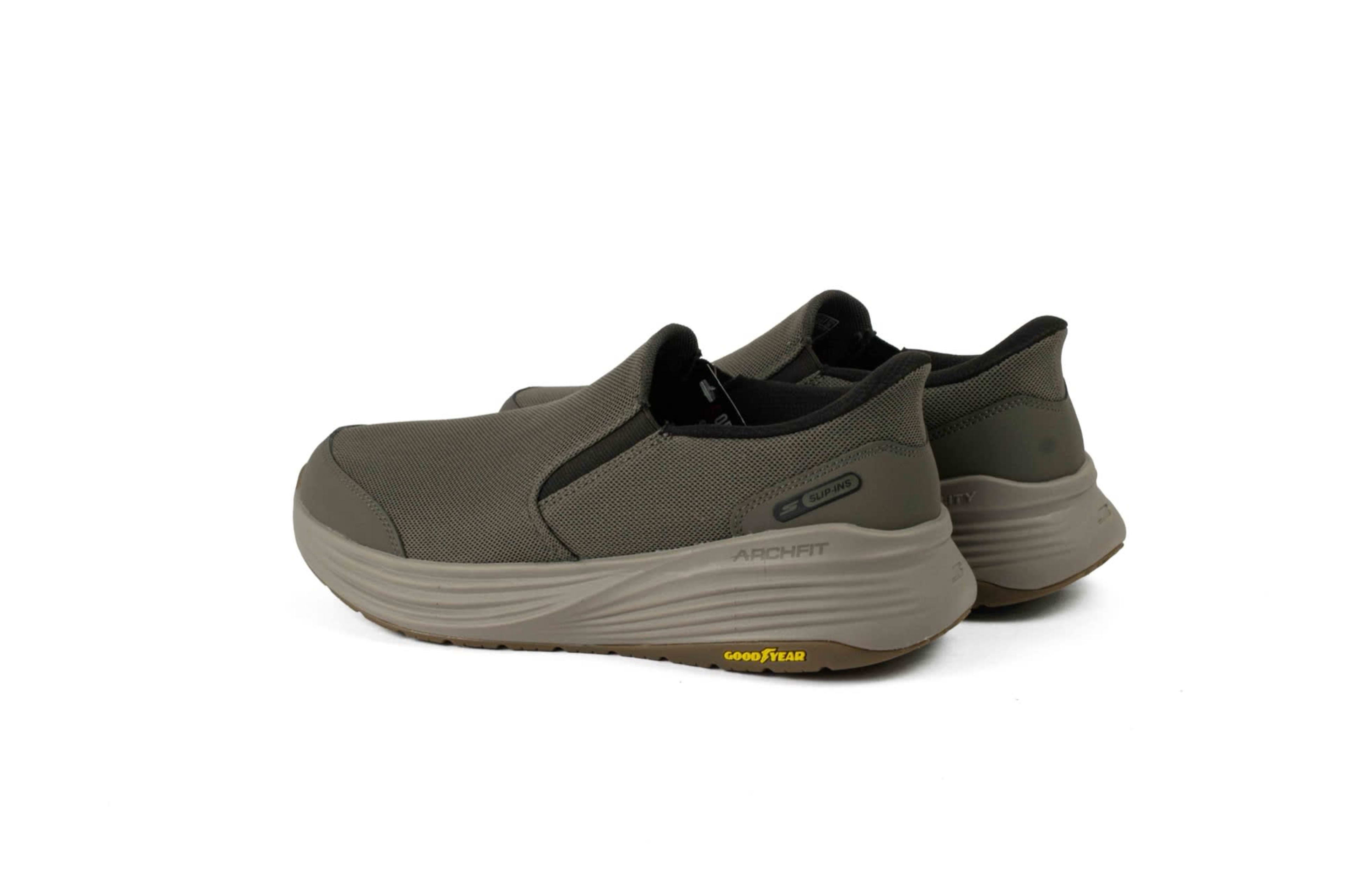 TENIS SKECHERS HOMBRE GO WALK SLIP INS GRIS SIN CORDON vista 4