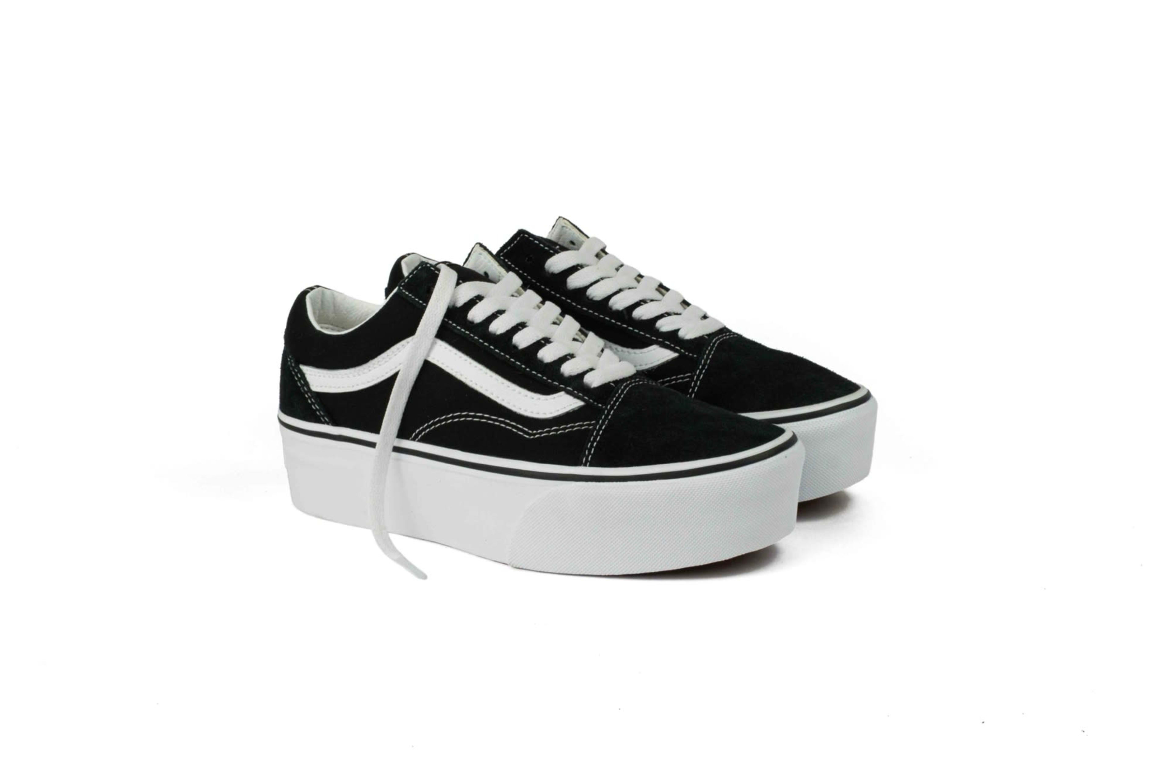 TENIS VANS OLD SKOOL NEGRO PLATAFORMA MUJER vista 1