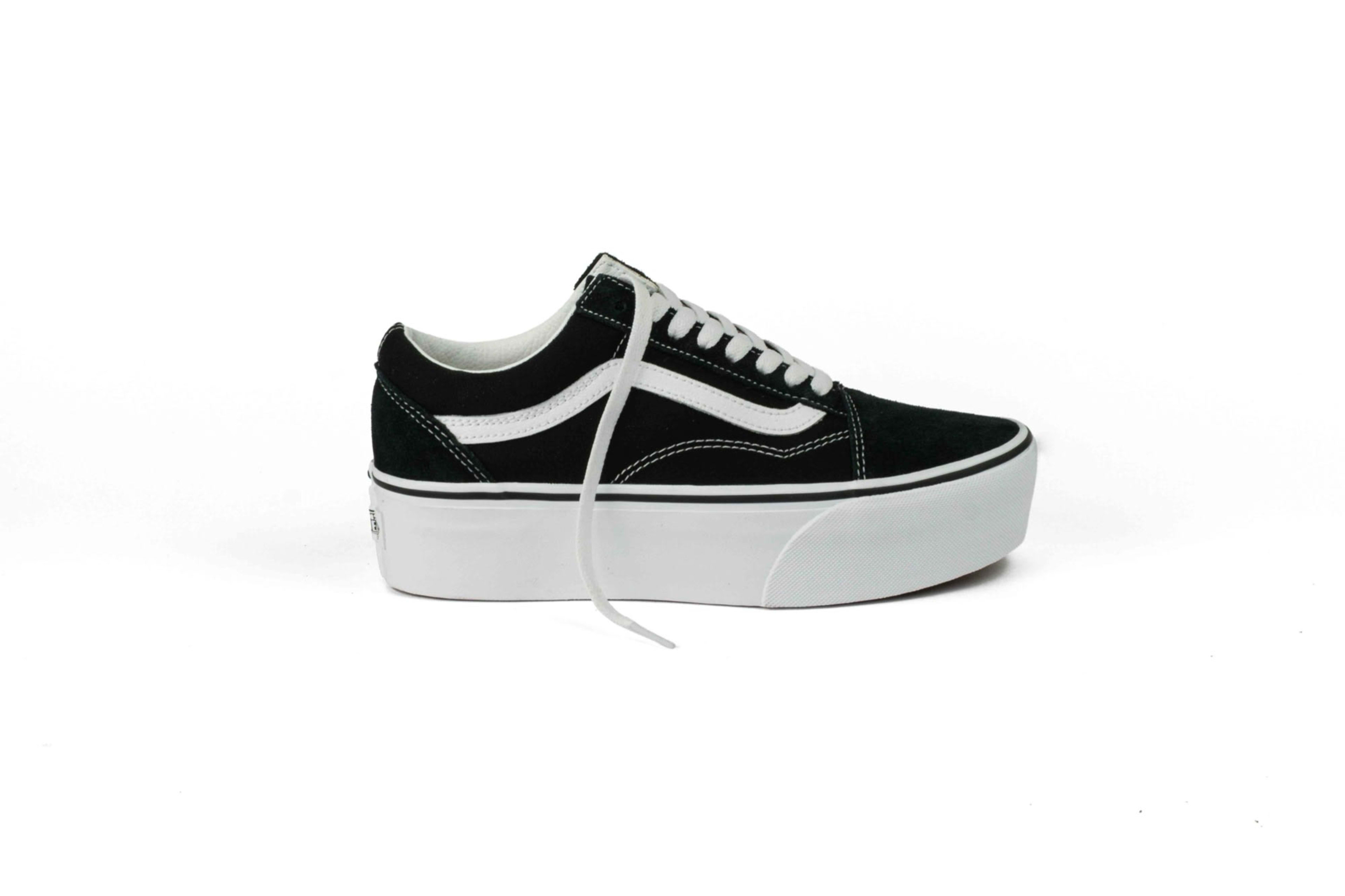 TENIS VANS OLD SKOOL NEGRO PLATAFORMA MUJER vista 2