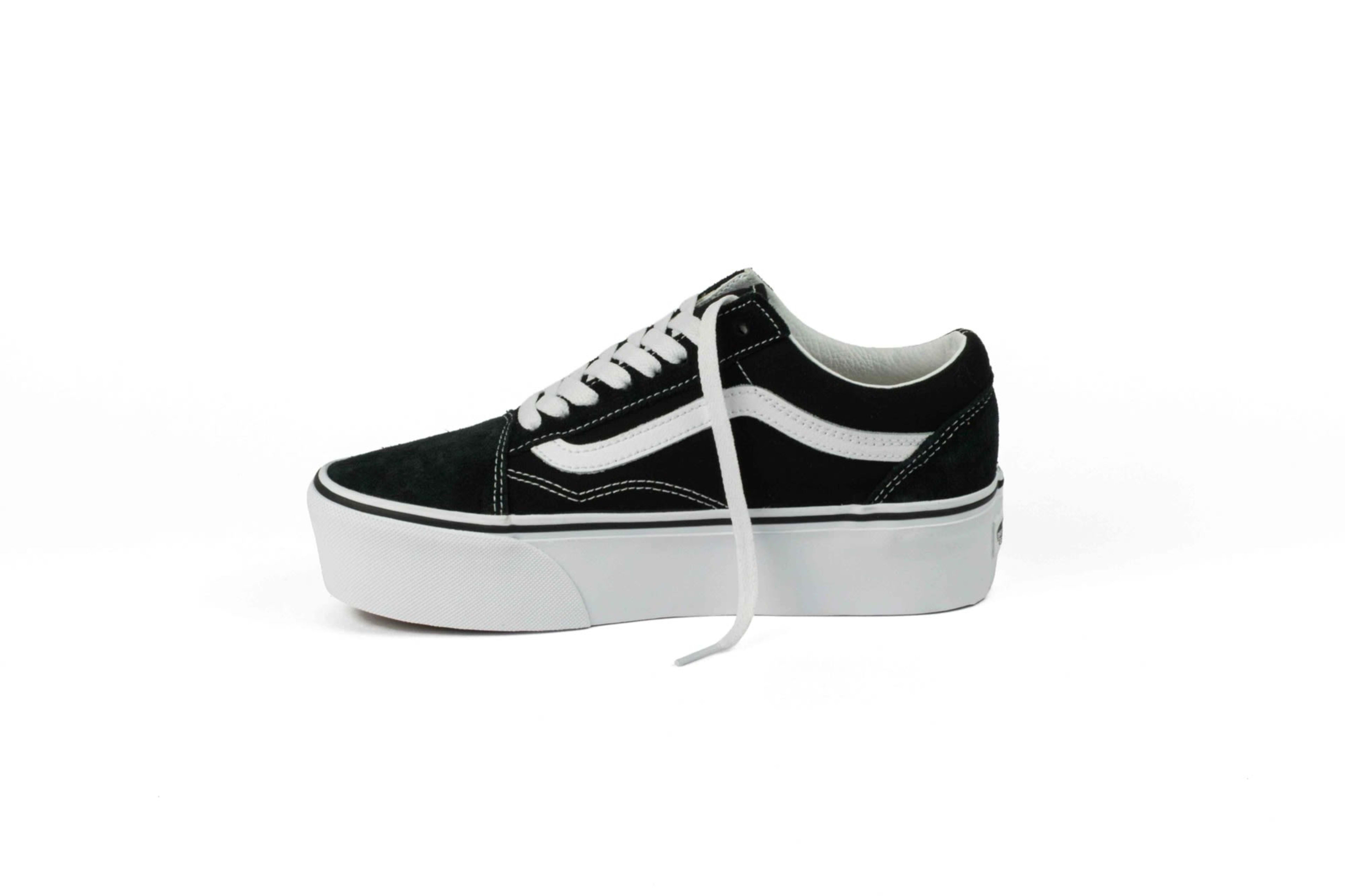 TENIS VANS OLD SKOOL NEGRO PLATAFORMA MUJER vista 3