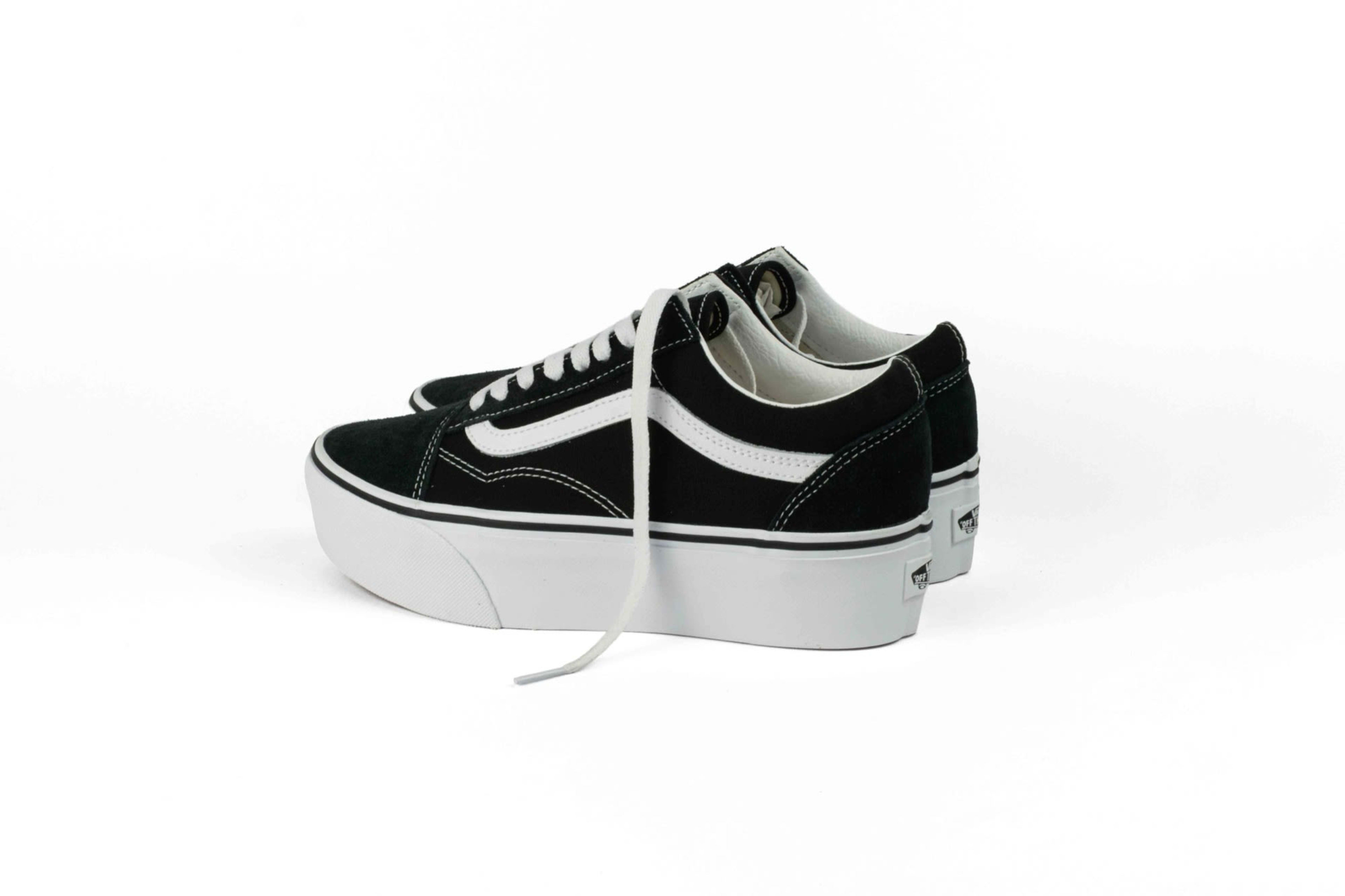 TENIS VANS OLD SKOOL NEGRO PLATAFORMA MUJER vista 4