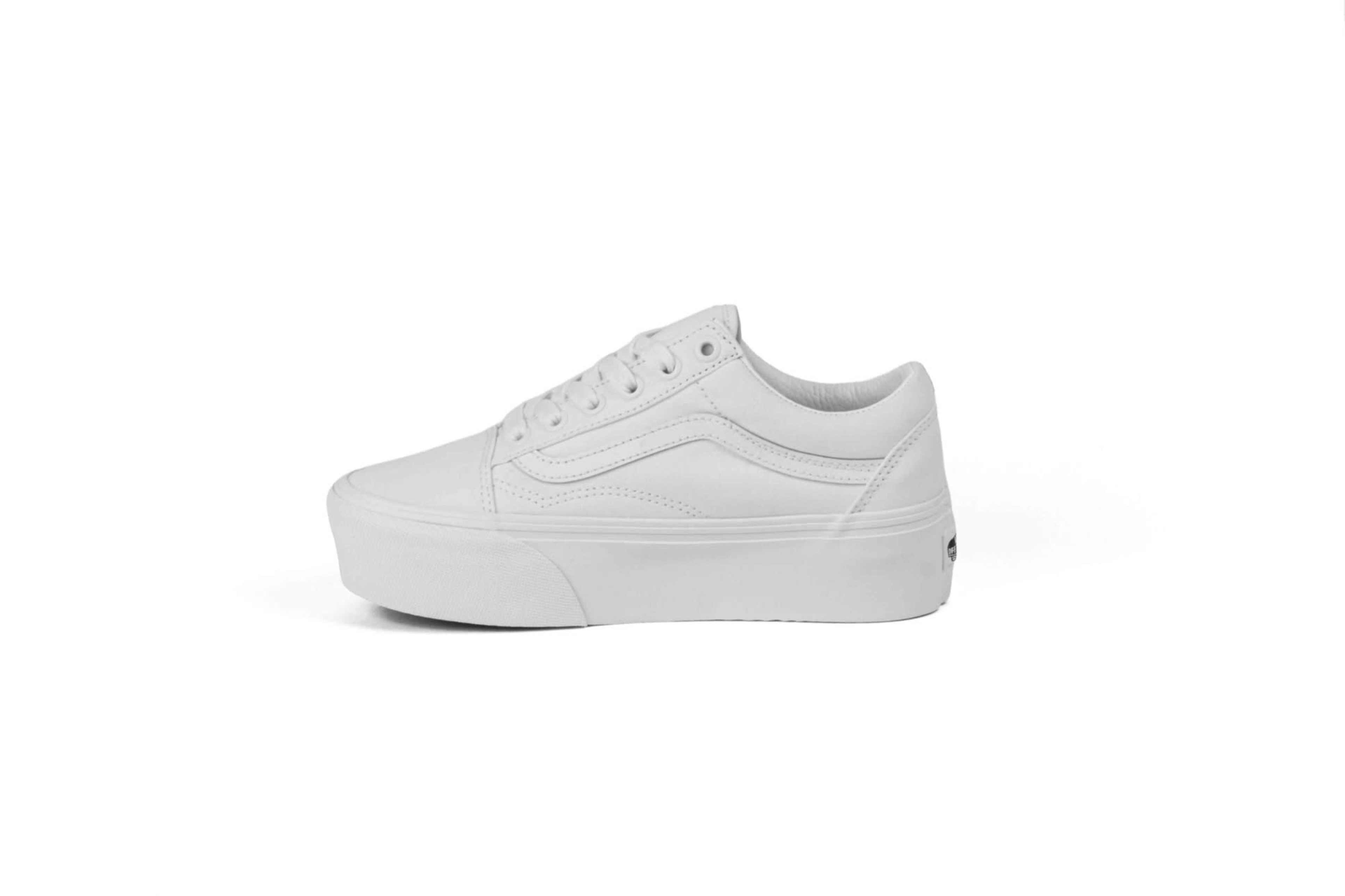 TENIS VANS OLD SKOOL PLATAFORMA TODO BLANCO MUJER vista 3