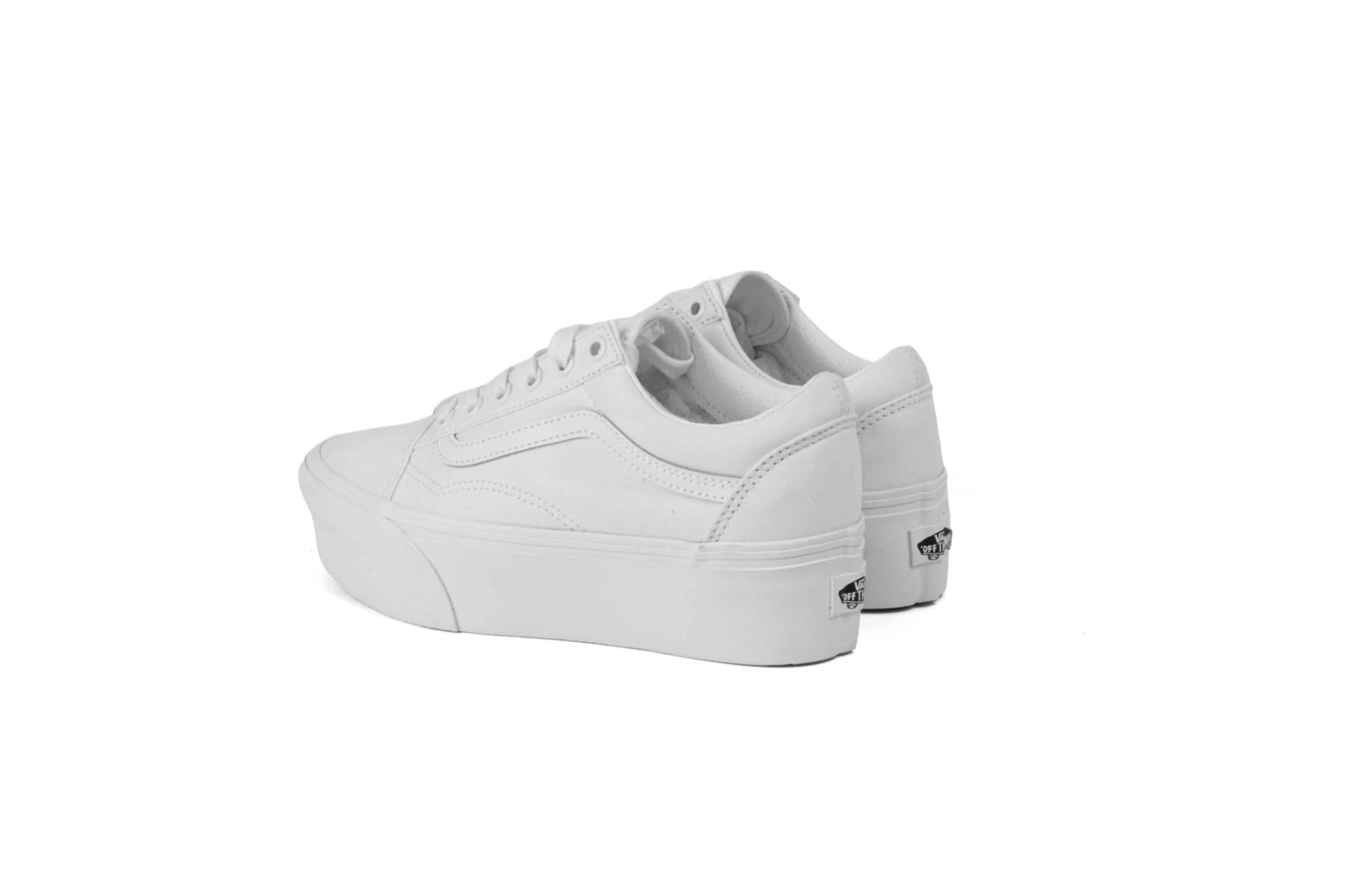TENIS VANS OLD SKOOL PLATAFORMA TODO BLANCO MUJER vista 4
