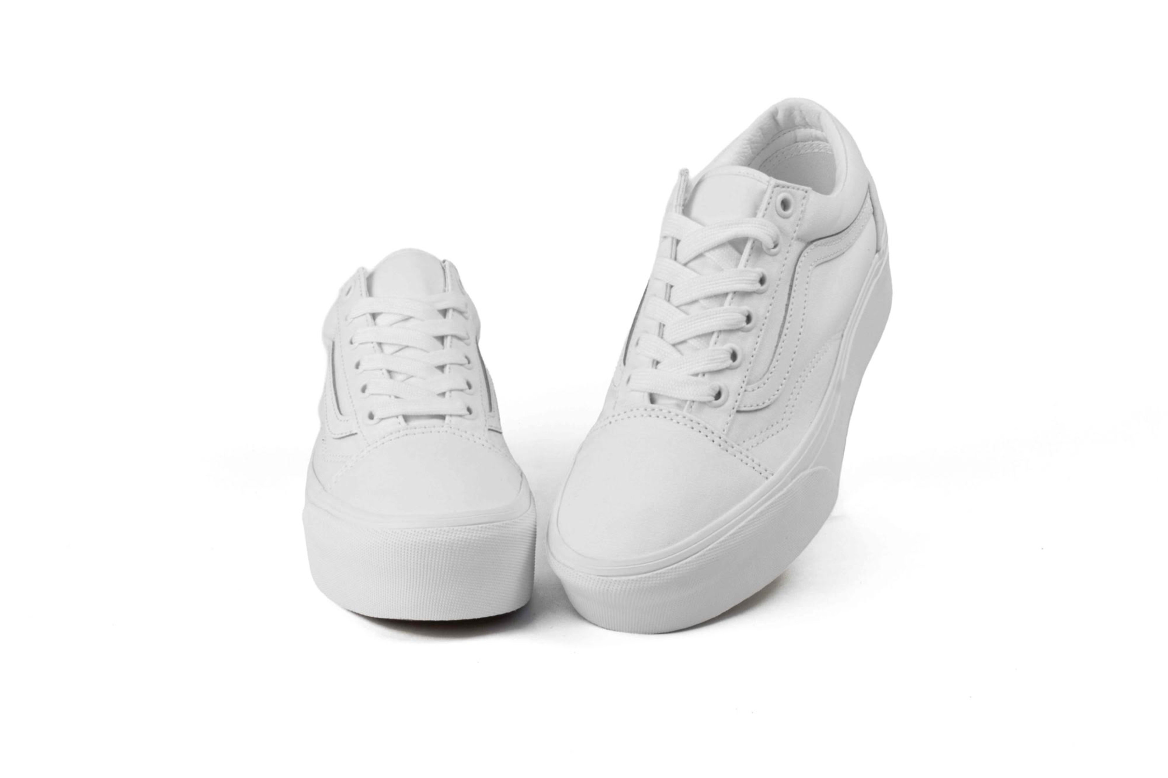 TENIS VANS OLD SKOOL PLATAFORMA TODO BLANCO MUJER vista 6