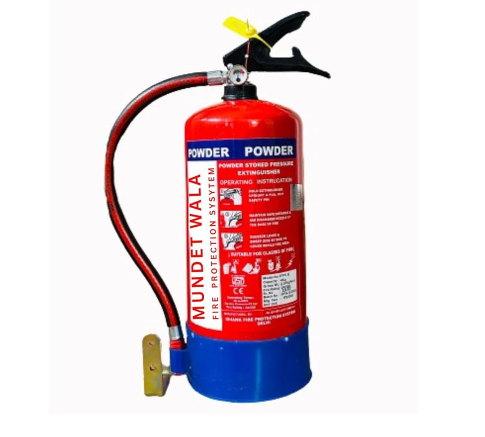 Mundet Wala ABC Powder Type Fire Extinguisher | Fire Safety for All Types of Fire for Home, Office & Car Safety (4 KG)