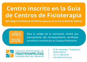 Centro inscrito en la Guía de Centros de Fisioterapia del Colegio Profesional de Fisioterapeutas de la Comunidad de Madrid
