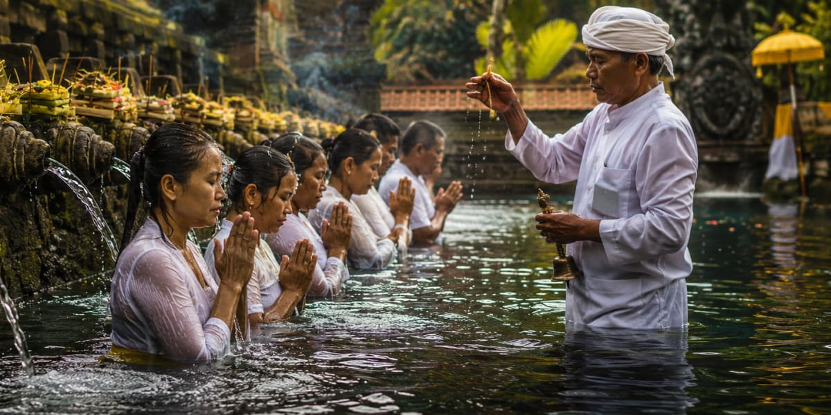 Melukat water purification ritual, Bali