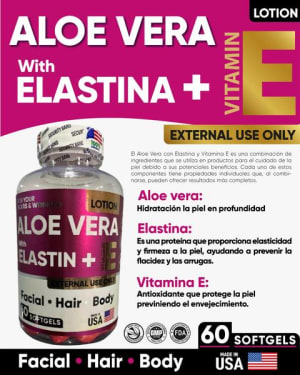 Aloe Vera + Elastina + Vitamina E X60 — envío a toda Colombia