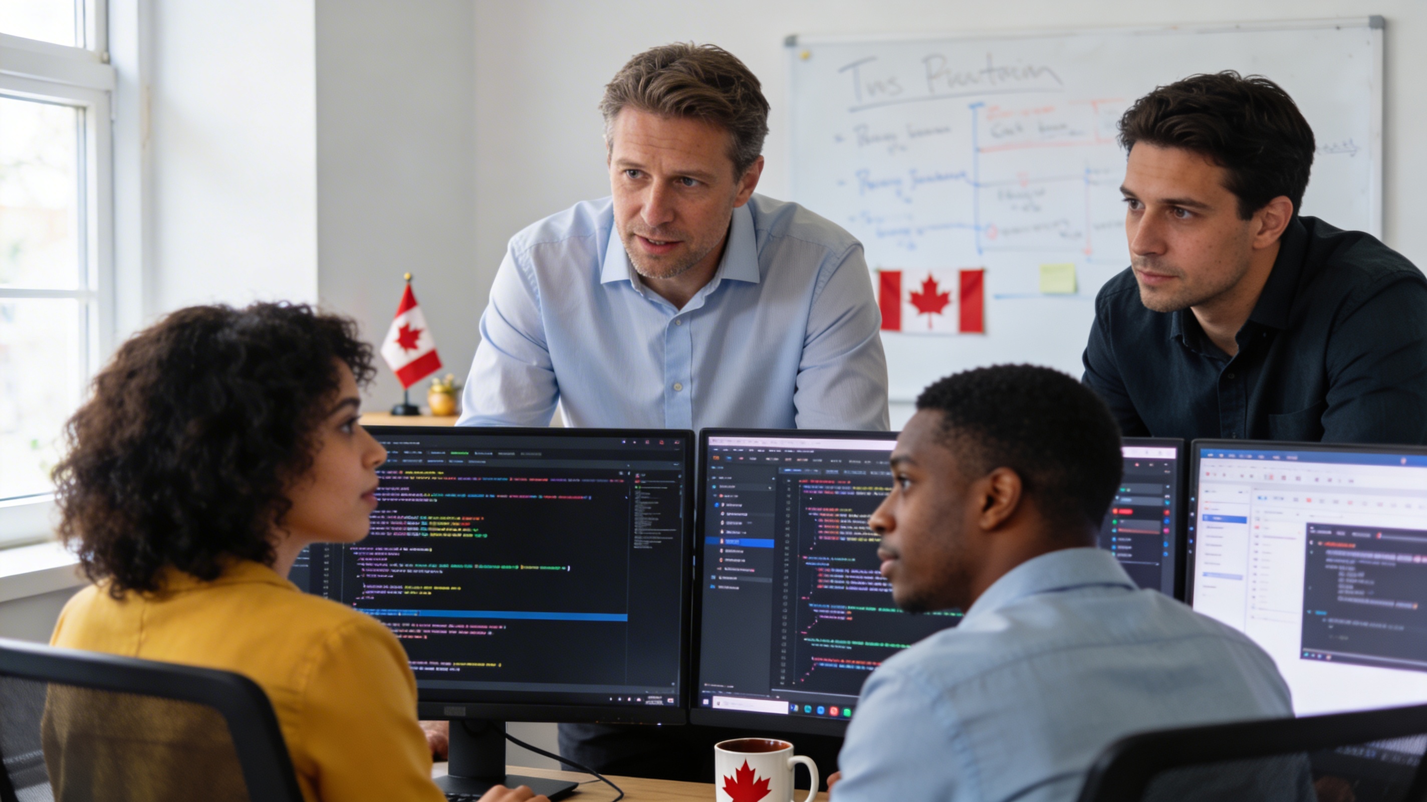 Custom software development for Canadian businesses - developers building bespoke applications