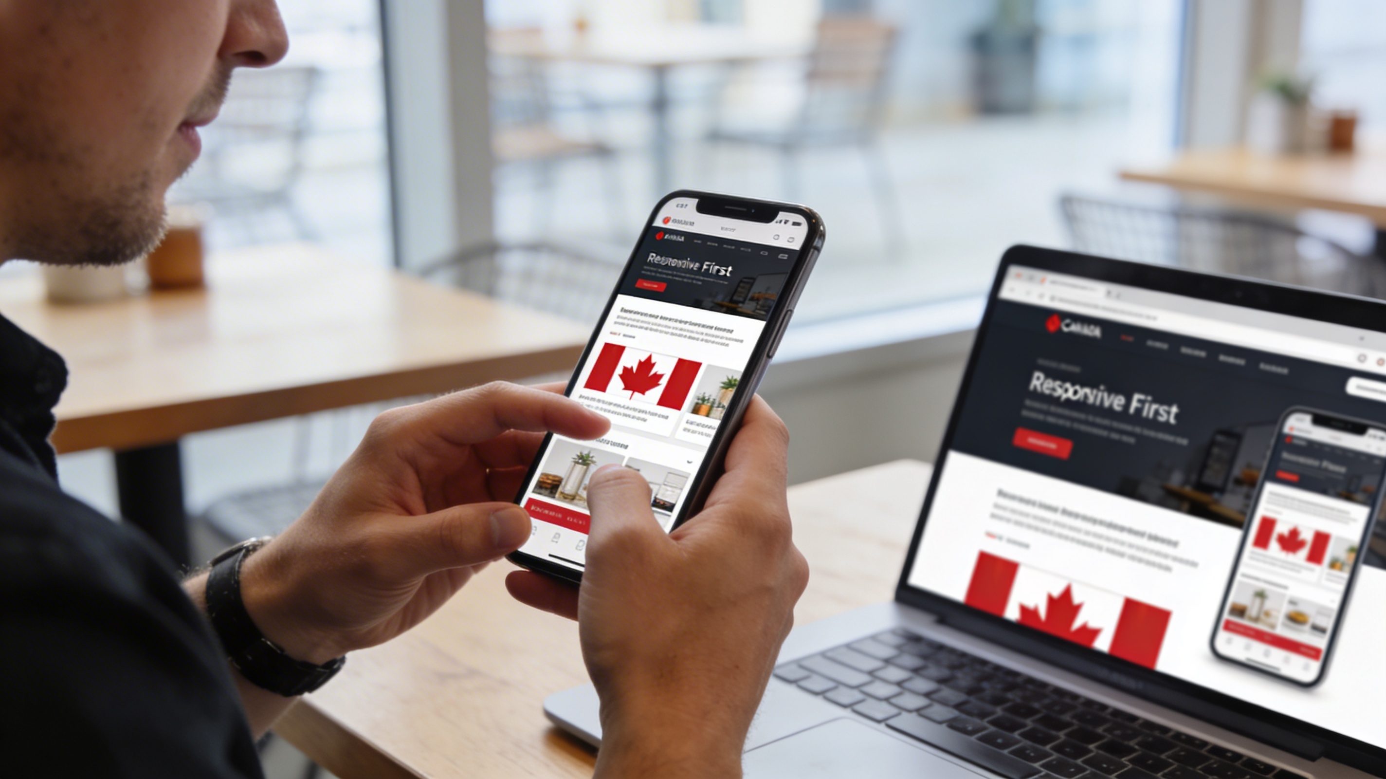 E-commerce development for Canadian businesses - online store on desktop and mobile devices