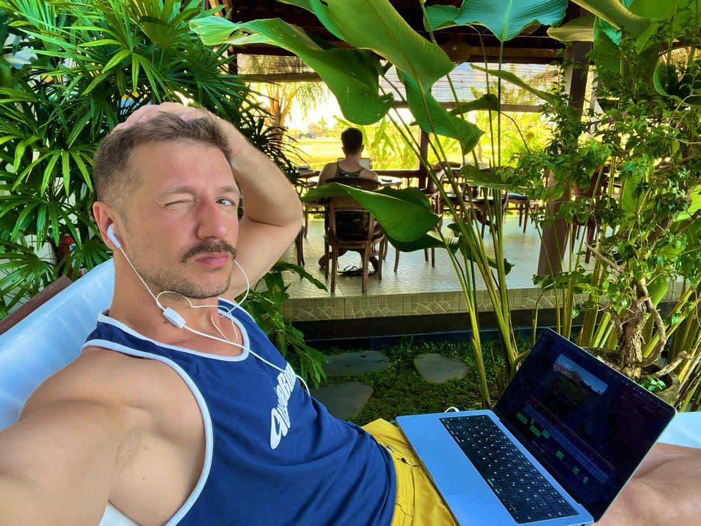 Fabio working from Bali