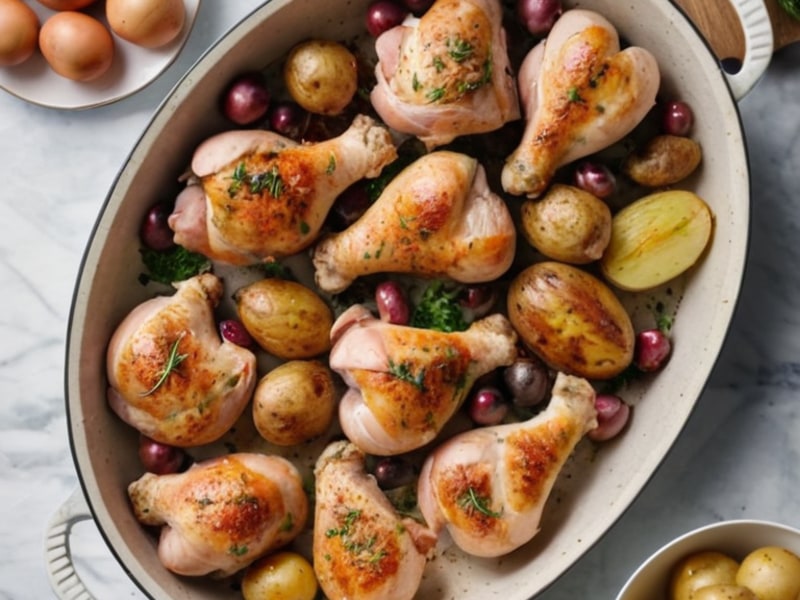 Oven-Baked Chicken Drumsticks & Potatoes ingredients