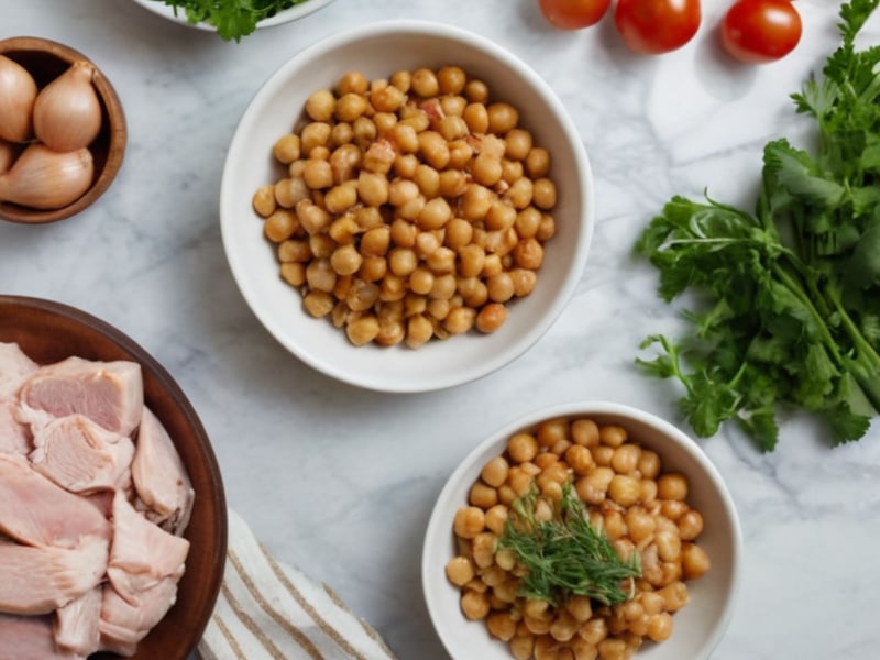 Budget Mediterranean Chickpea Salad ingredients