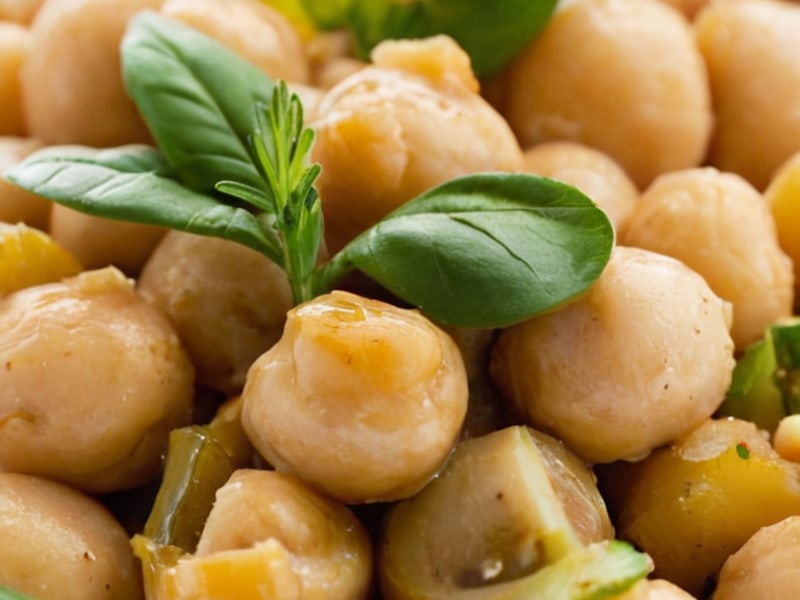 Budget Mediterranean Chickpea Salad close-up