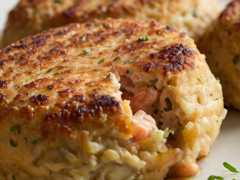 Affordable Salmon Patties from Canned Salmon close-up