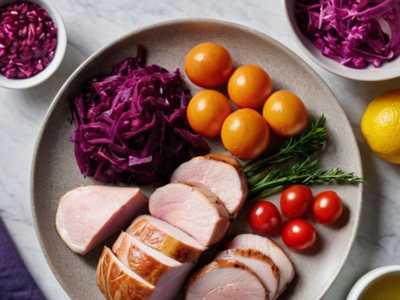 Pan-Seared Pork with Braised Red Cabbage ingredients
