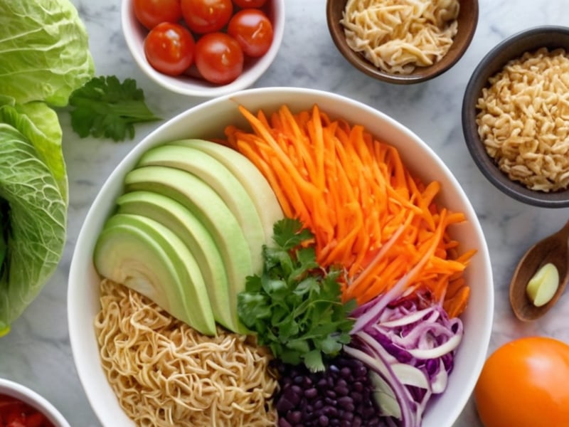 Crunchy Cabbage Ramen Salad ingredients