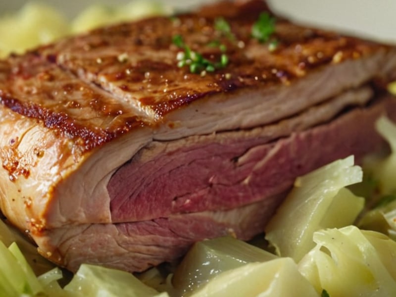 Corned Beef and Cabbage close-up