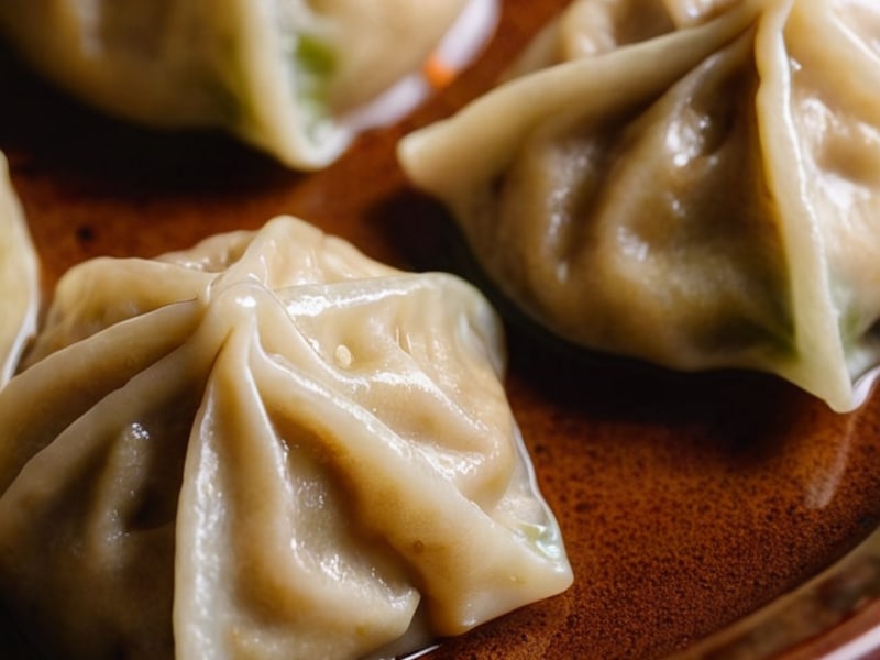 20-Minute Cabbage & Pork Dumplings close-up