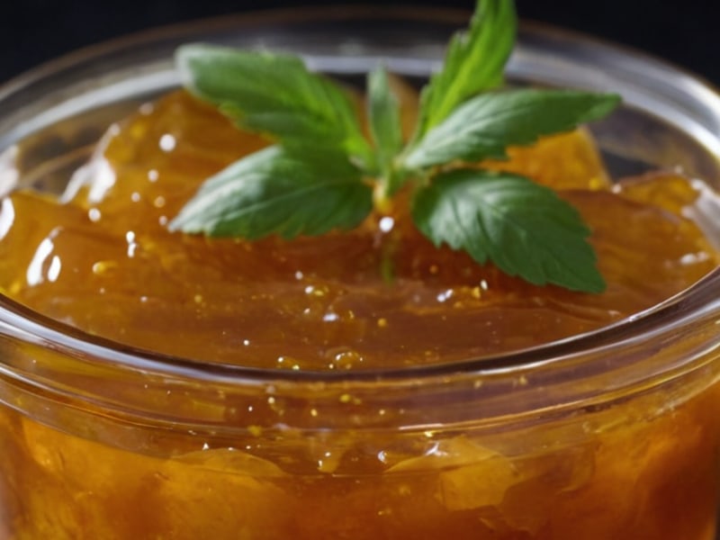 Savory Miso Jelly for Salad Toppings close-up