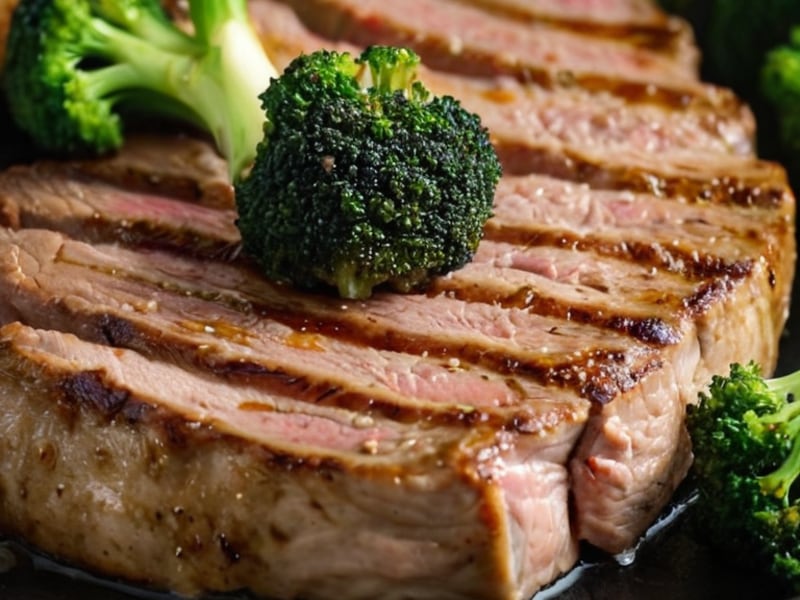 One-Pan Garlic Butter Steak & Broccoli close-up