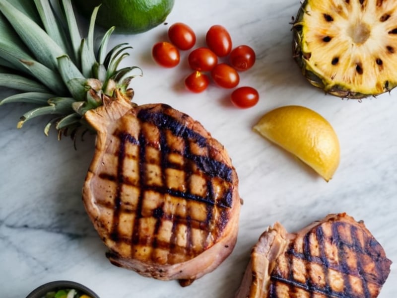 Lean Grilled Pork Chops with Pineapple Salsa ingredients