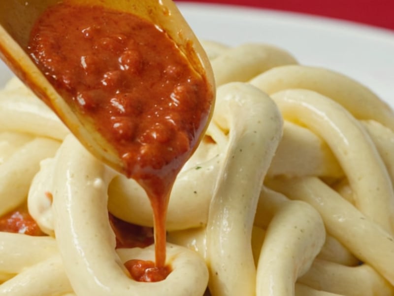 High Protein Cottage Cheese Pasta Sauce (Viral!) close-up