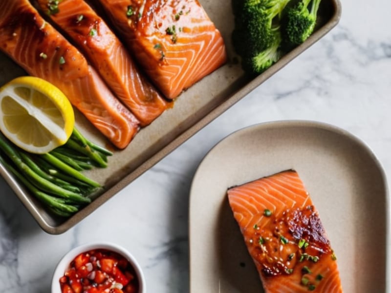 Lazy Girl Sheet Pan Teriyaki Salmon ingredients