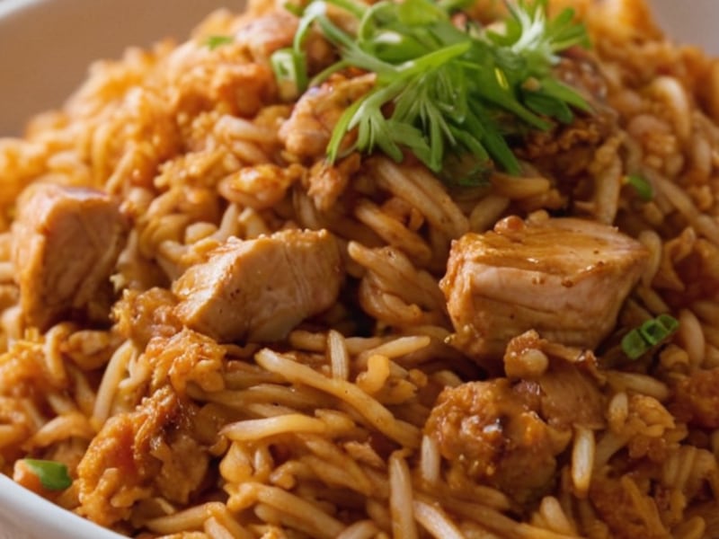 Kimchi Fried Rice Bowls for Better Gut Health close-up