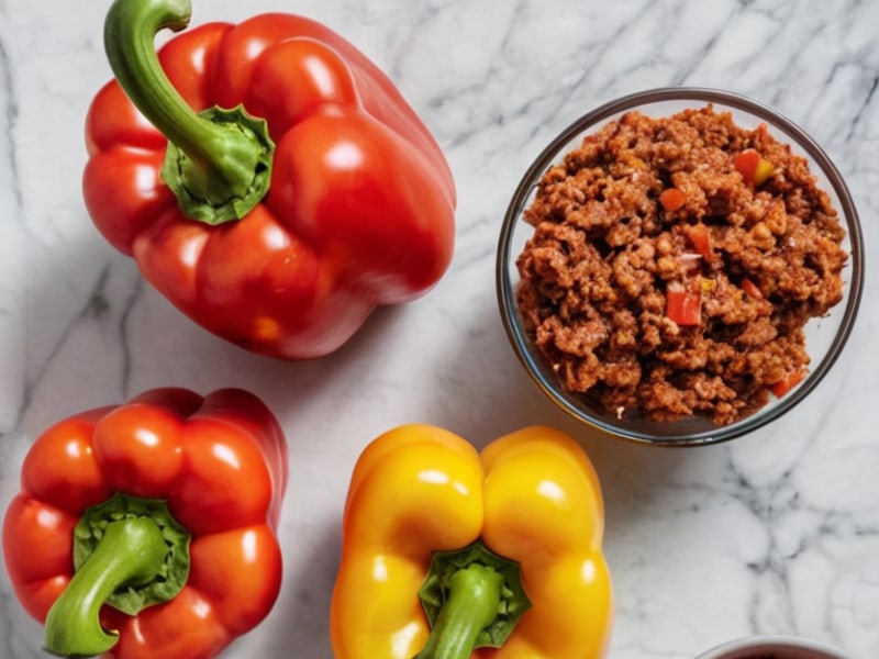 Air Fryer Stuffed Bell Peppers with Ground Turkey ingredients