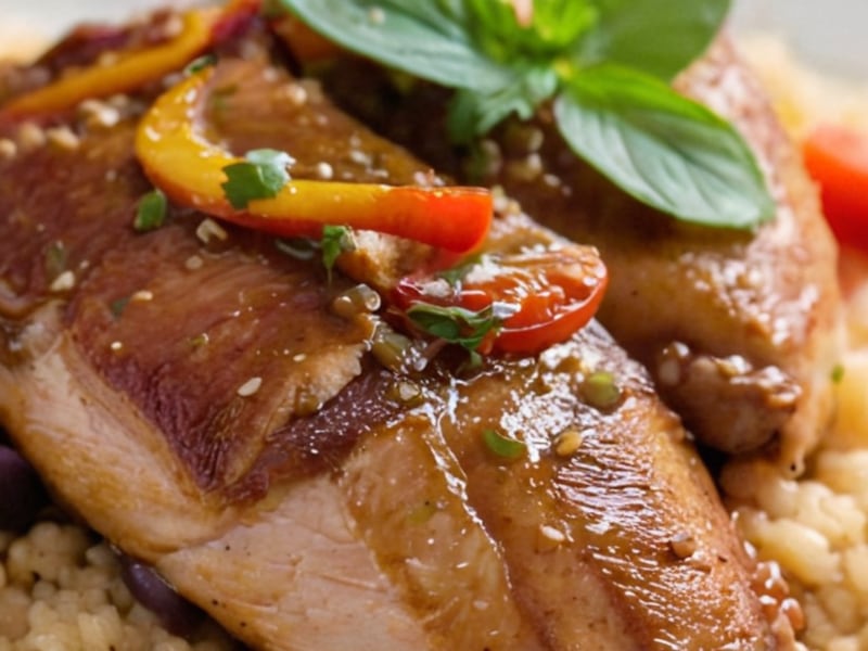 Peruvian Lomo Saltado with Quinoa (45g Protein) close-up