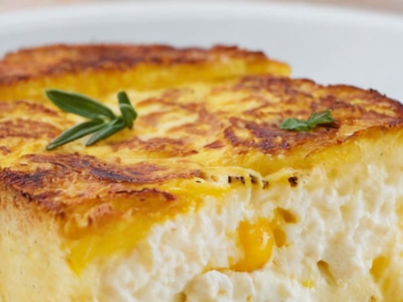 50g Protein Cottage Cheese Egg Bake for Dinner close-up