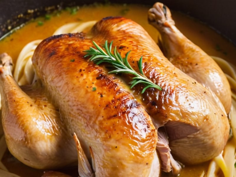 Whole Roasted Chicken Monday, Chicken Noodle Soup Tuesday close-up