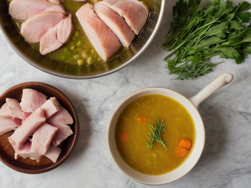 Split Pea Soup with a Leftover Ham Bone ingredients