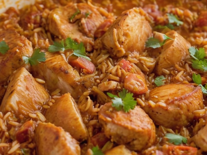 Big-Batch Jambalaya Rice That Reheats All Week close-up