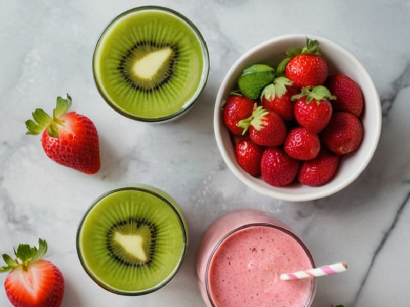Low-FODMAP Strawberry Kiwi Smoothie for Sensitive Stomachs ingredients