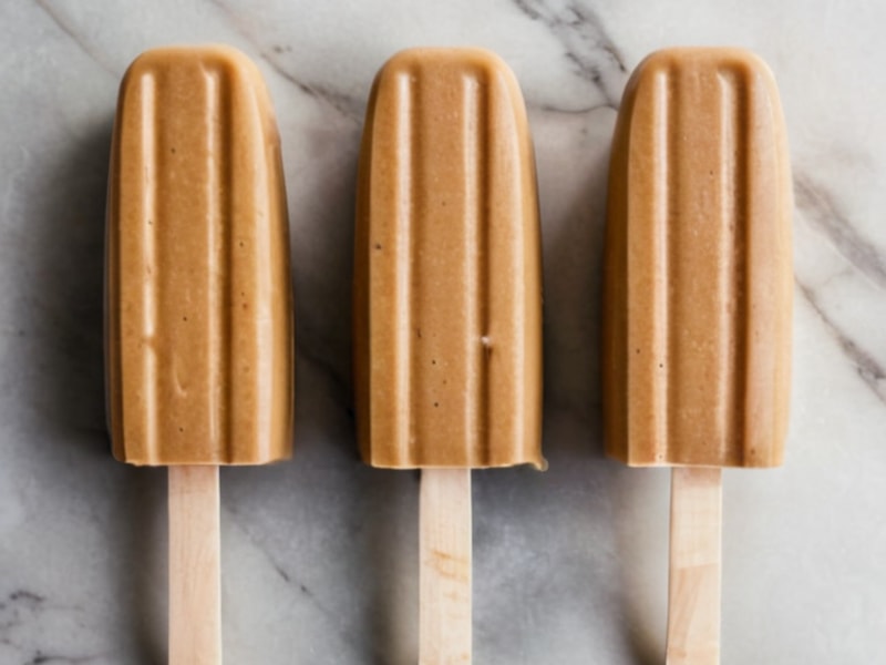 Frozen Peanut Butter Banana Smoothie Popsicles with Flax ingredients