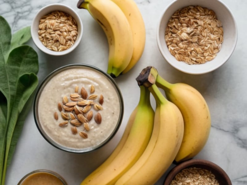 3-Ingredient Banana Oat Beta-Glucan Smoothie for Gut Balance ingredients