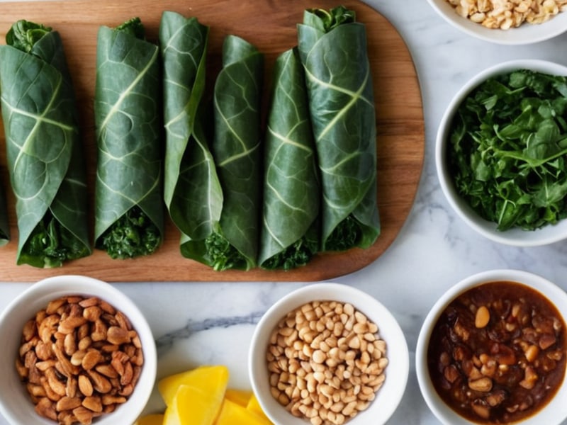 Thai Peanut Crunch Collard Green Wraps (No ingredients