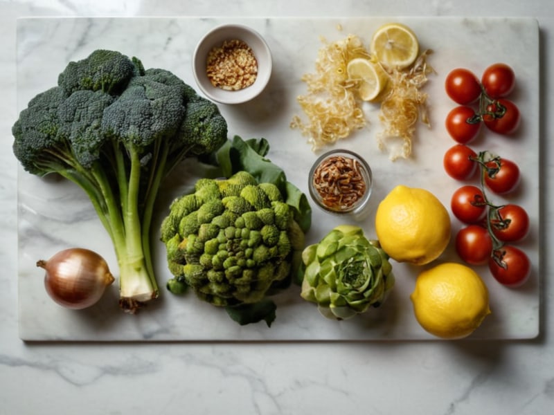 Roasted Romanesco with Lemon-Garlic Oil & Crispy Shallots ingredients