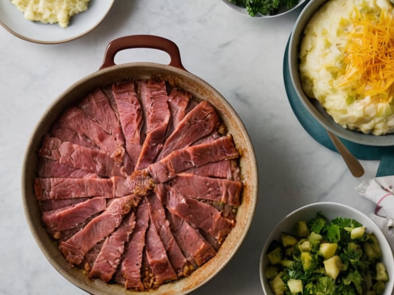 Leftover Corned Beef & Cabbage Shepherd's Pie with Colcannon Topping ingredients
