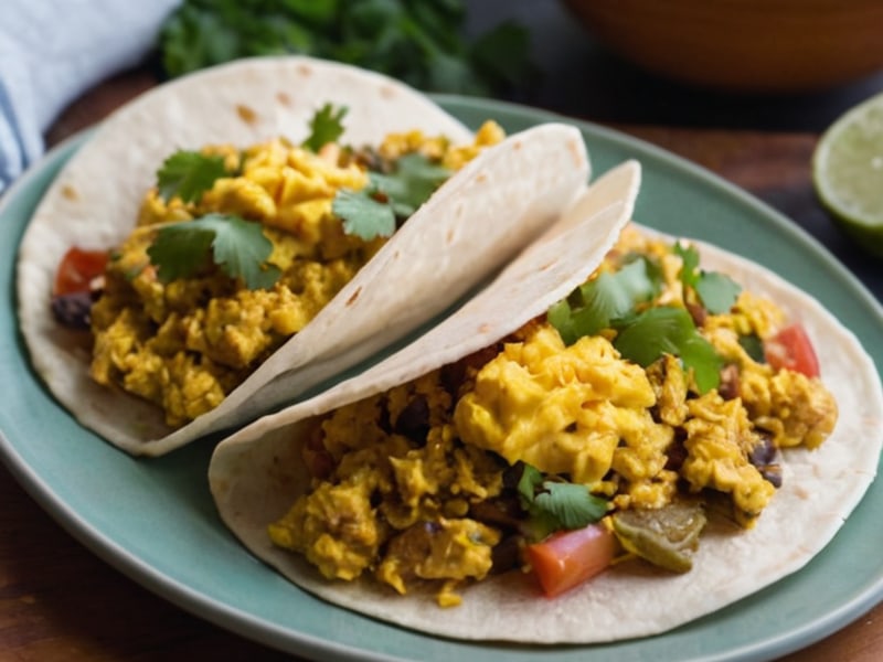 Tofu Scramble Breakfast Tacos for 5 Lazy Weekday Mornings close-up