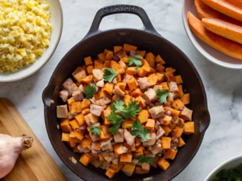 Sweet Potato & Chicken Sausage Breakfast Hash for 5 Mornings ingredients