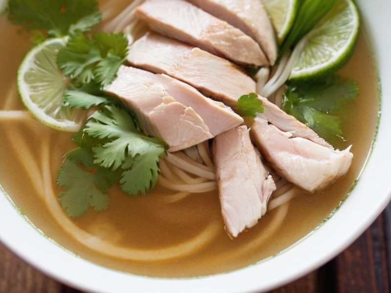 Vietnamese Pho Ga with Extra Ginger to Clear Your Sinuses close-up
