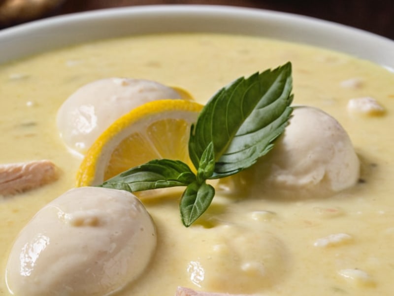 Greek Avgolemono — The Creamy Lemon close-up