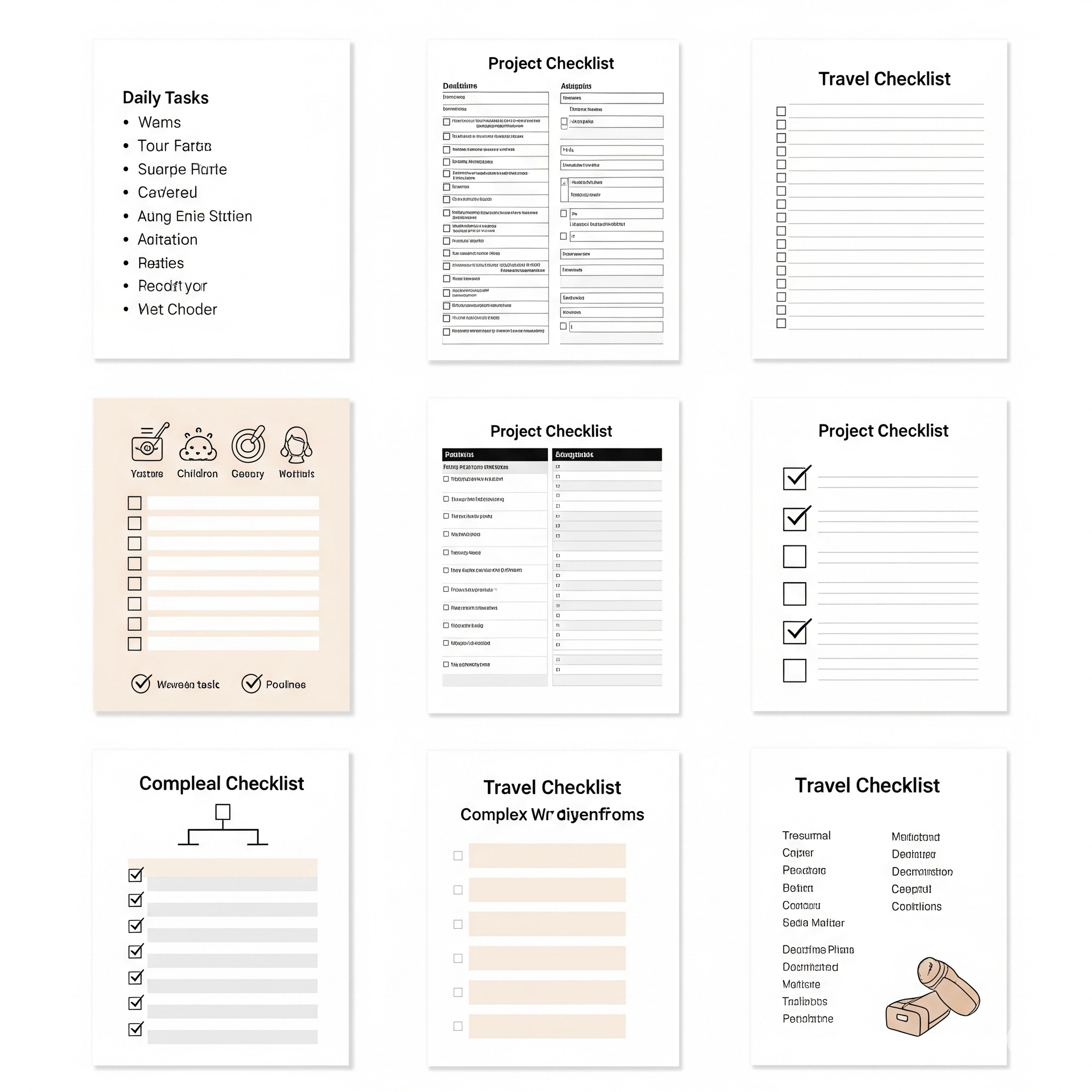 Different checklist formats for different contexts